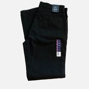NWTs black jeans by George.  Straight legs, button waist and zipper fly.  32x32.